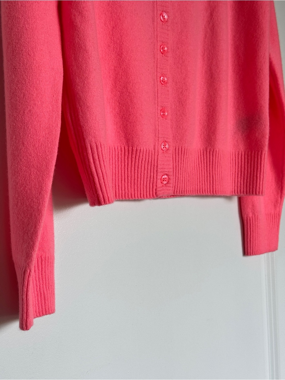 NWT J. CREW Perfect 100% Cashmere Cardigan Sweater Neon Vivid Coral Small CP465 - Picture 3 of 15